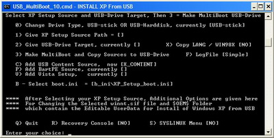 U 05 Main Menu Install Windows XP Menggunakan USB Flash disk
