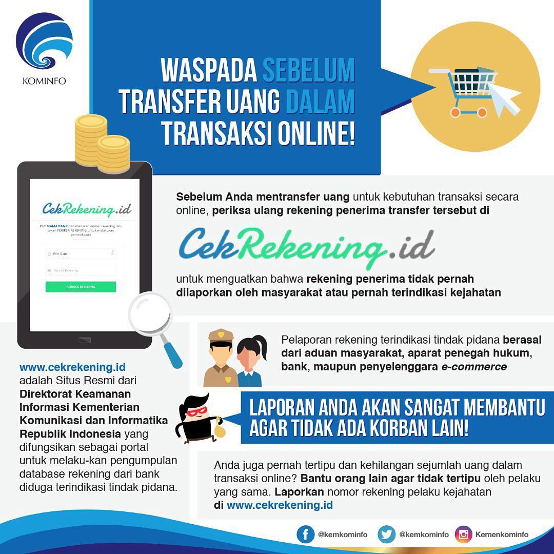 cek rekening penipu
