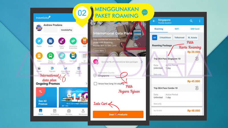 Menggunakan kartu roaming provider Indonesia