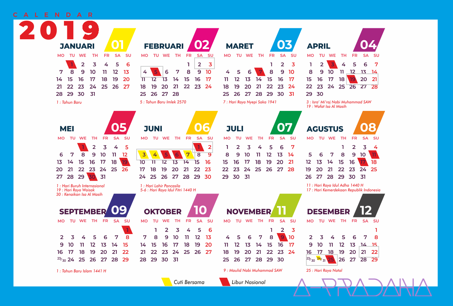 Download Kalender  2022 Indonesia Beserta Liburan Kejepit