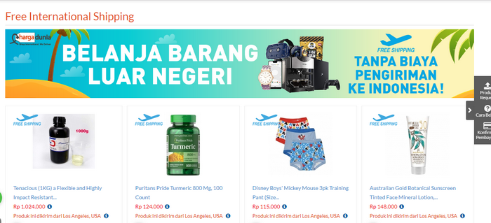 belanja barang luar negeri