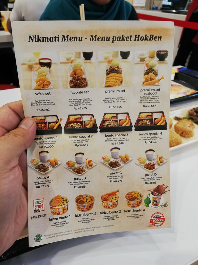 menu paket hokben