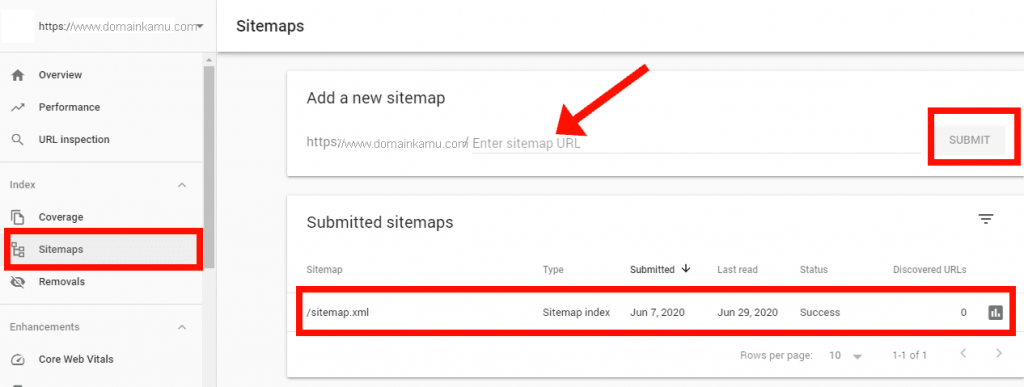 Cara Menambahkan Situs WordPress Ke Google Search Console - pengaturan