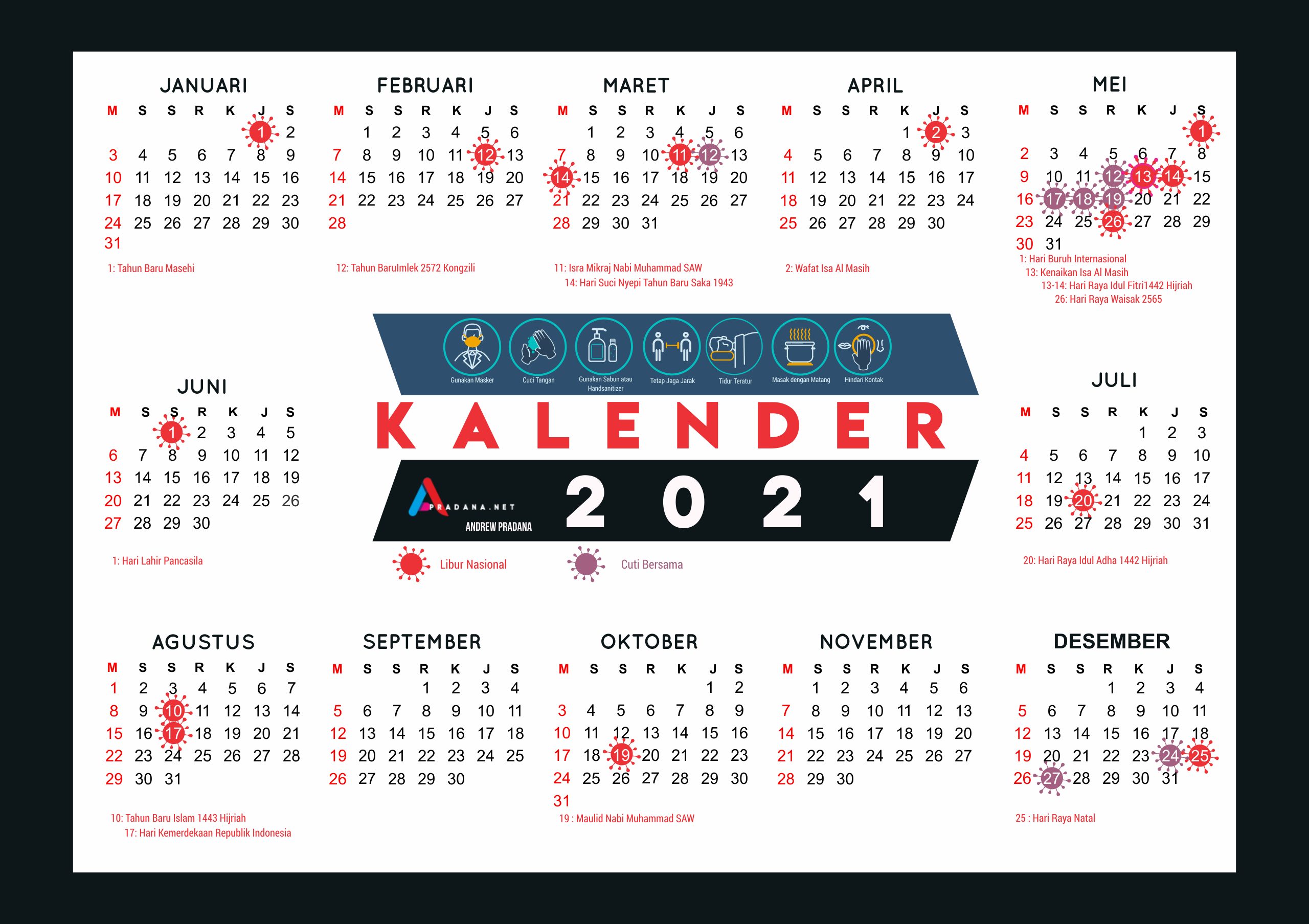 Download Kalender 2021 Indonesia Beserta Cuti Bersama