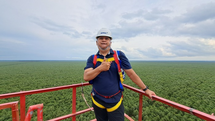 Melihat hutan taman industri APRIL