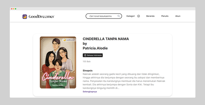 Cinderella Tanpa Nama karya Patricia.Aloedie. Kumpulan Novel Online Gratis